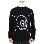 グッチ GUCCI  GGロゴ ゴースト スカル クルーネック ニット セーター トップス メンズ ウール 黒 ブラック Sサイズ 461098