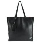 プラダ PRADA トートバッグ トライアングルロゴ 三角ロゴ 2VG087 レザー ブラック 黒 シルバー金具 ショルダー 肩掛け メンズ レディース