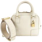 ロエベ LOEWE アナグラム アマソナ16 スクエア A039N21X01 ハンドバッグ 2way ショルダー アンゴラ ホワイト 白 レザー レディース