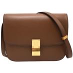 セリーヌ CELINE クラシックボックス ミディアム ショルダーバッグ 斜め掛け ワンショルダー 2way 189173 ブラウン 茶 ゴールド金具 レザー レディース