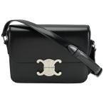 セリーヌ CELINE ティーン トリオンフ ショルダーバッグ ロゴ 188423 レザー ブラック 黒 シルバー金具 クロスボディ 斜め掛け レディース