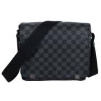 ショッピングダミエ ルイヴィトン ディストリクトPM ショルダーバッグ メンズ ダミエグラフィットキャンバス/レザー シルバー金具 グレー/ブラック N41028