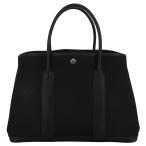エルメス HERMES ガーデンパーティPM トートバッグ ハンドバッグ メンズ レディース トワルオフィシェ レザー ブラック 黒 シルバー金具 G刻印