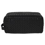 ボッテガヴェネタ BOTTEGA VENETA イントレチャート クラッチバッグ セカンドバッグ トレイタリーケース トラベルポーチ レザー ブラック 174361