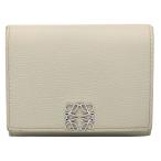 ロエベ LOEWE アナグラム トライフォールド ウォレット 二つ折り財布 レディース レザー シルバー金具 グリーン C821TR2X02