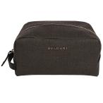 ブルガリ BVLGARI ウィークエンド セカンドバッグ クラッチバッグ ポーチ トラベル PVC レザー グレー ブラック シルバー金具 33400