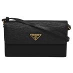 プラダ PRADA ショルダーウォレット  ポシェット レディース 斜め掛け レザー/ナイロン ゴールド金具 ブラック 1MT437
