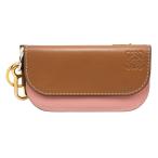 ロエベ LOEWE ゲート ミニウォレット アナグラム コインケース ミニ財布 カードケース レザー ピンク ブラウン ゴールド金具 113.54BU57