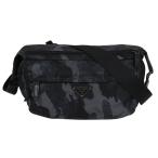 プラダ PRADA カモフラージュ トライアングルロゴ ボディバッグ ショルダーバッグ メンズ ナイロン レザー シルバー金具 カモフラ ブルー系 2VH991