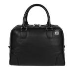 ショッピングLOEWE ロエベ LOEWE アマソナ75 ラージ ハンドバッグ ミニボストン アナグラム メンズ レディース レザー シルバー金具 ブラック 黒 ラージ