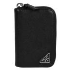 プラダ PRADA トライアングルロゴ コインケース カードケース コンパクトウォレット 小銭入れ 財布 ラウンドファスナー サフィアーノレザー ブラック 黒 2MM358