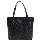 プラダ PRADA トライアングルロゴ ハンドバッグ ミニ トートバッグ フラワーモチーフ レディース レザー ブラック 黒 B11285