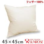 ヌードクッション 45×45cm 1個 フェザー　中材 羽根 中身 座布団 シート フロア 背あて 生成り 【あすつく】