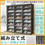 公式 180日延長保証 シューズボックス 組立式 最大48足 収納ボックス シューズラック シューズロッカー 下駄箱 薄型 靴棚 Sunruck SR-SC038