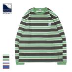 オフショア tシャツ 長袖 メンズ レディース ブランド おしゃれ 長袖Tシャツ ロングTシャツ マルチボーダー ボーダー 胸ロゴ サーフ 緑 青