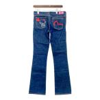 EVISU DONNA Hello Kitty ハローキティ サンリオ フレア ジーンズ デニムパンツ 美品 カモメ レディース サイズ27 S相当 エヴィス エビス ズボン DL12926■