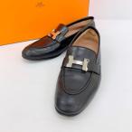 HERMES モカシン パリ コンスタンス ローファー シューズ 2AF201199Z レザー 本革 小さめサイズ 箱付き レディース サイズ34 ブラック エルメス 靴 DF14159■