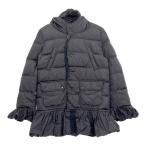 ショッピングmoncler MONCLER モンクレール SERRE セール ダウンジャケット コート ブルゾン フリル フーディー 420934630705 54155 レディース サイズ0 ブラック アウター DL14898■