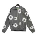 DENIM TEARS デニムティアーズ ラインストーン コットンリース ジップ フーディ スウェット パーカー メンズ Lサイズ グレー トップス DM16465■