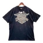 Harley-Davidson ハーレーダビッドソン 90s Tシャツ カットソー 半袖 USA製 メンズ XLサイズ ブラック トップス DM16638■