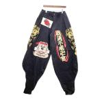 GALFY ガルフィー ニッカポッカ 144041 ワイドパンツ 極太 ワッペン 刺繍 メンズ XLサイズ（大型犬） ブラック ボトムス DM17454■