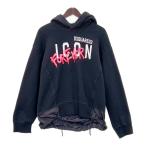 DSQUARED2 ディースクエアード スウェット パーカー トレーナー フーディー ICON FOREVER レディース XSサイズ ブラック トップス DL17566■
