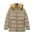 ショッピングデュベティカ デュベティカ SABIK サビック ダウンジャケット ブルゾン コート MFG-1057R ファー付き フード付き レディース 40 M相当 ベージュ系 DUVETICA アウター IL9794■