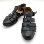 F.LLI Giacometti GHRUKA SHOES フラテッリジャコメッティ グルカサンダル シューズ  メンズ サイズ40 25cm ブラック 靴 B14970◆