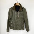 ショッピングライダース junhashimoto ジュンハシモト インナーライダース レザージャケット 革ジャン LET034 WCF03 メンズ サイズ2 Sサイズ相当 モスグリーン アウター A15348◆