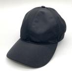 ショッピングPRADA PRADA プラダ ベースボールキャップ エナメルメタル トライアングルロゴ 無地  男女兼用 Lサイズ ブラック 帽子 B15391◆