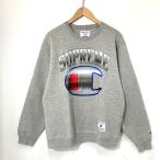 Supreme Champion シュプリーム チャンピオン スウェット トレーナー Chrome Crewneck メンズ Mサイズ グレー トップス A15729◆