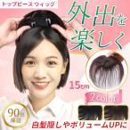 ウィッグ  自然 部分 つむじ 女性 ナチュラル 部分用 頭頂部 トップ 白髪隠し ヘアピース ショート かつら カツラ 黒 安い