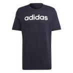 アディダス（adidas）（メンズ）Tシャツ 半袖 メンズ エッセンシャルズ リニア刺しゅう 綿100% ロゴ シンプル ネイビー ECQ98-IC9275