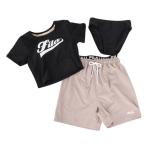 フィラ（FILA）（キッズ）水着 ジュニア 女の子 フロントロゴ 3点セット UVカット 124661BK