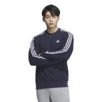 アディダス(adidas)(メンズ)エッセンシャルズ プラス ルーズフィット スリーストライプス フレンチテリー スウェットシャツ KWF01-JF3932
