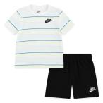 ナイキ(NIKE)(キッズ)ジュニア スポーツウェア ストライプ Tシャツ ショーツ 上下セット 76N044-023