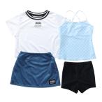 ジェニィ(JENNI)(キッズ)ジュニア セパレーツ水着 Tシャツ付き タンキニ スカート 4点セット 3338092-19