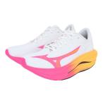 ミズノ（MIZUNO）（メンズ、レディース）ランニングシューズ トレーニングシューズ 部活 ウエーブ リベリオンフラッシュ 3 ホワイト ピンク J1GC251701