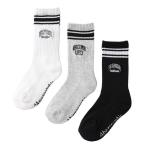 ショッピングAbercrombie アバクロンビー&フィッチ（Abercrombie & Fitch）（キッズ）靴下 AFHN VARSITY CREW ソックス 3足組 白 ホワイト 21−23センチB3FA08-W1T