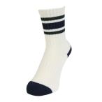 クー（Coo.）（レディース）靴下 クルーライン ソックス 1足組 ホワイト×グリーン 22〜25センチ 895CO5GSA0083 OWHT