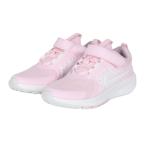 ナイキ（NIKE）（キッズ）ジュニアスポーツシューズ ベルクロ ベルト付き スニーカー スター ランナー 5 PS ピンク HF7005-600