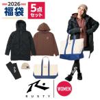 ラスティ（RUSTY）（レディース）2026年新春福袋 スポーツ レディス 5点セット 中綿ジャケット スウェットパーカー ビーニー レギンス トートバッグ