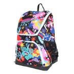 アリーナ（ARENA）（メンズ、レディース）水泳バッグ バックパック 総柄 35L 黒×エメラルド AS6SBP31U BKEM スイミングバッグ