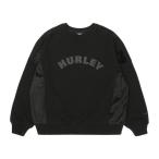 ショッピングhurley ハーレー（HURLEY）（レディース）TERRY CORDUROY SWITCHING クルースウェット WCFL252022-BLK