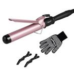 CkeyiN カールアイロン コテ 38mm 巻き髪 カーラー ヘアアイロン カール マイナスイオン 30段階温度