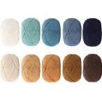 ショッピング毛糸 YINKE コットンヤーン 毛糸 40g玉巻(約130m)10色セット かぎ針編み 編み物 小物 デコレーション