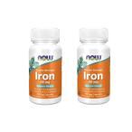 ナウフーズ 鉄 ダブルストレングス 36mg 90錠 2本セット NOW FOODS iron、Double Strength 36 mg、90 Veg Capsules 2set