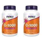 【2個セット】ビタミンC 1000mg ＋ ローズヒップ（タイムリリース型） 100粒 Now Foods ナウフーズ  ビタミンCサプリ