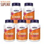 【5個セット】ビタミンC 1000mg ＋ ローズヒップ（タイムリリース型） 100粒  Now Foods ナウフーズ ビタミンCサプリ