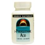 Source Naturals（ソースナチュラルズ）L-ピログルタミン酸 1000mg 60粒　L-ピログルタミン酸 アミノ酸 記憶力サポート【賞味期限：2026年8月】